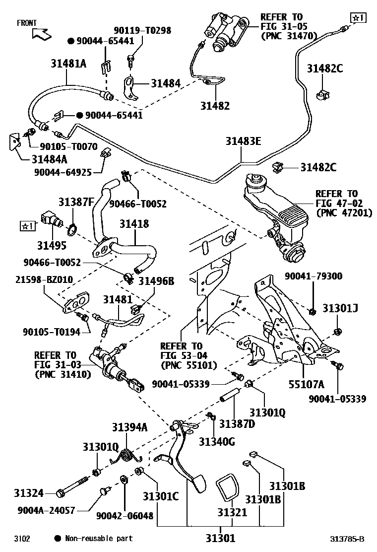 3102 — CLUTCH PEDAL & FLEXIBLE HOSE
