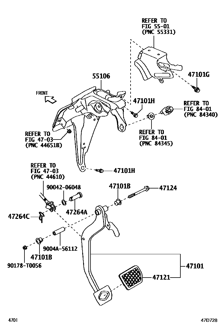 4701 — BRAKE PEDAL & BRACKET