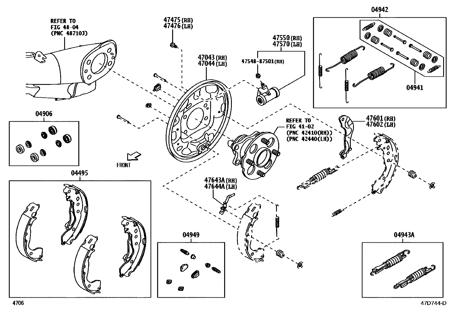 4706 — REAR DRUM BRAKE WHEEL CYLINDER & BACKING PLATE