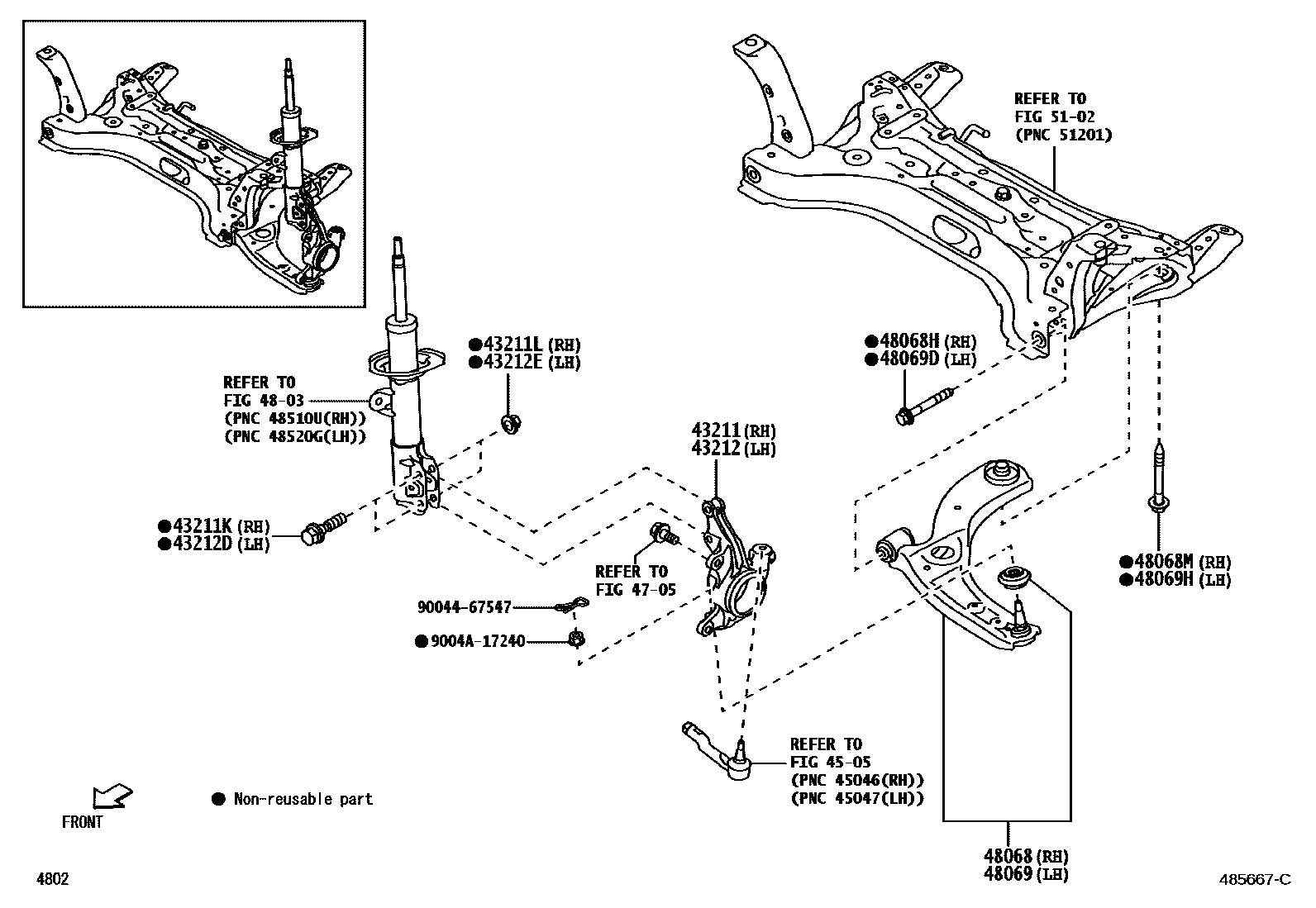 4802 — FRONT AXLE ARM & STEERING KNUCKLE
