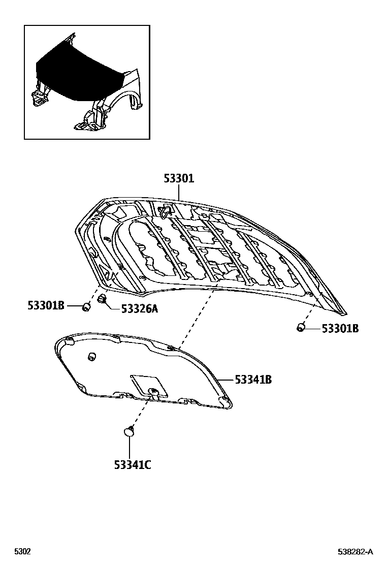 5302 — HOOD & FRONT FENDER