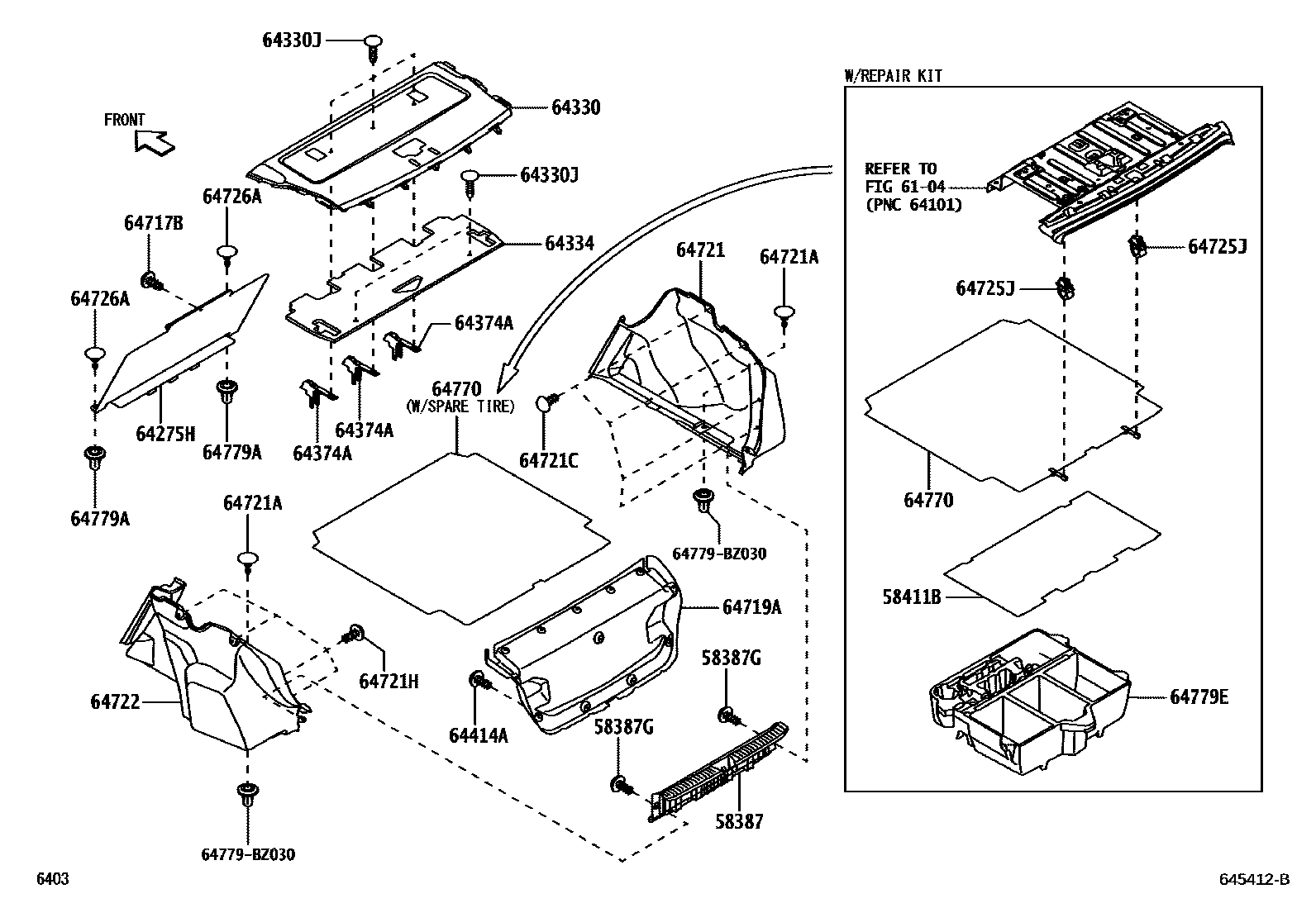 6403 — PACKAGE TRAY PANEL & LUGGAGE COMPARTMENT MAT