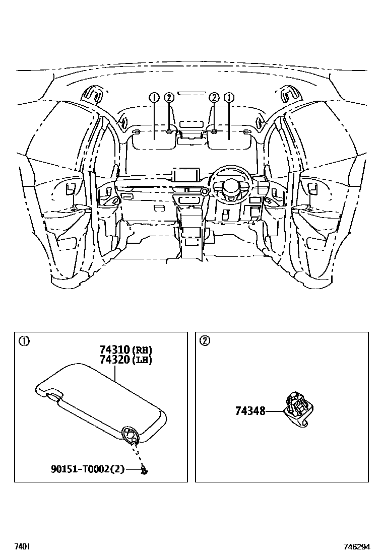 7401 — ARMREST & VISOR