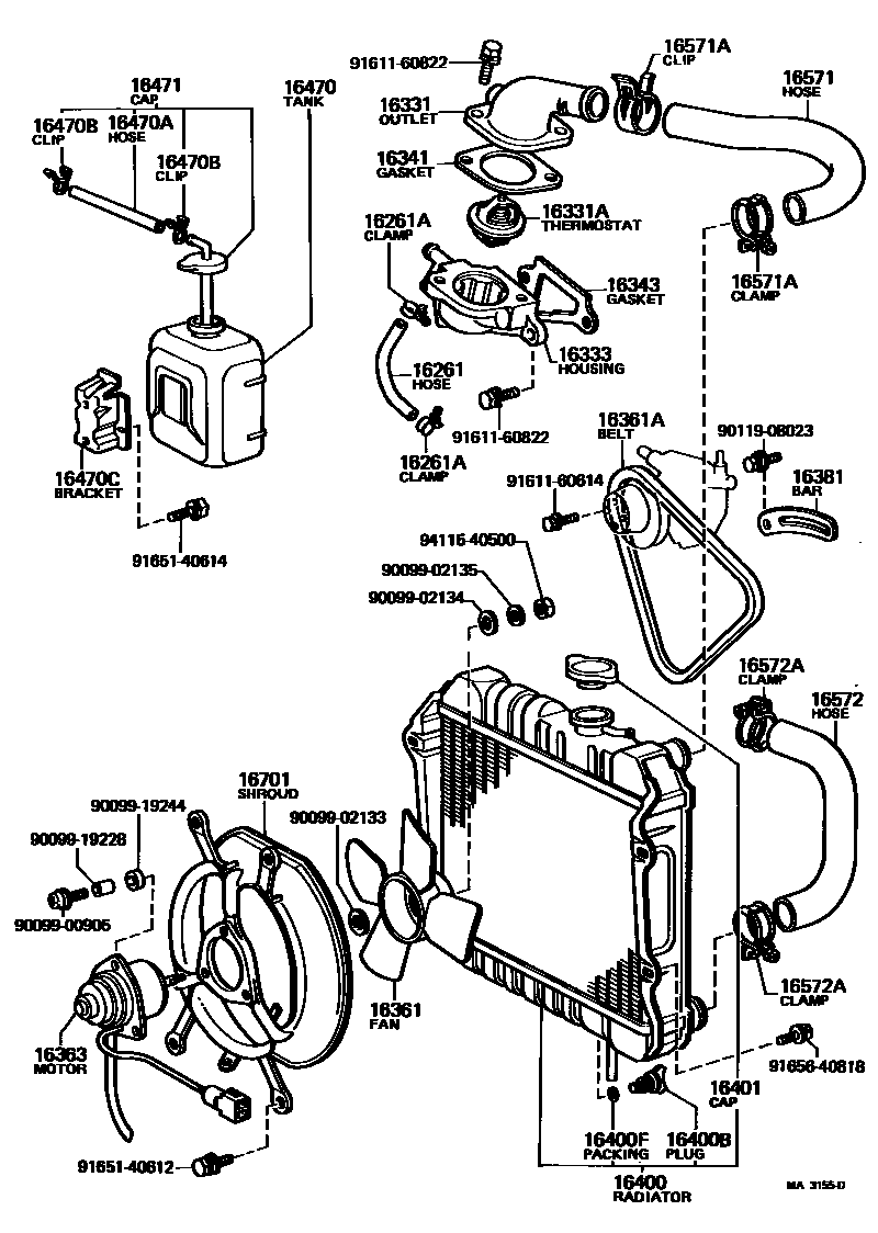 1603 — RADIATOR & WATER OUTLET