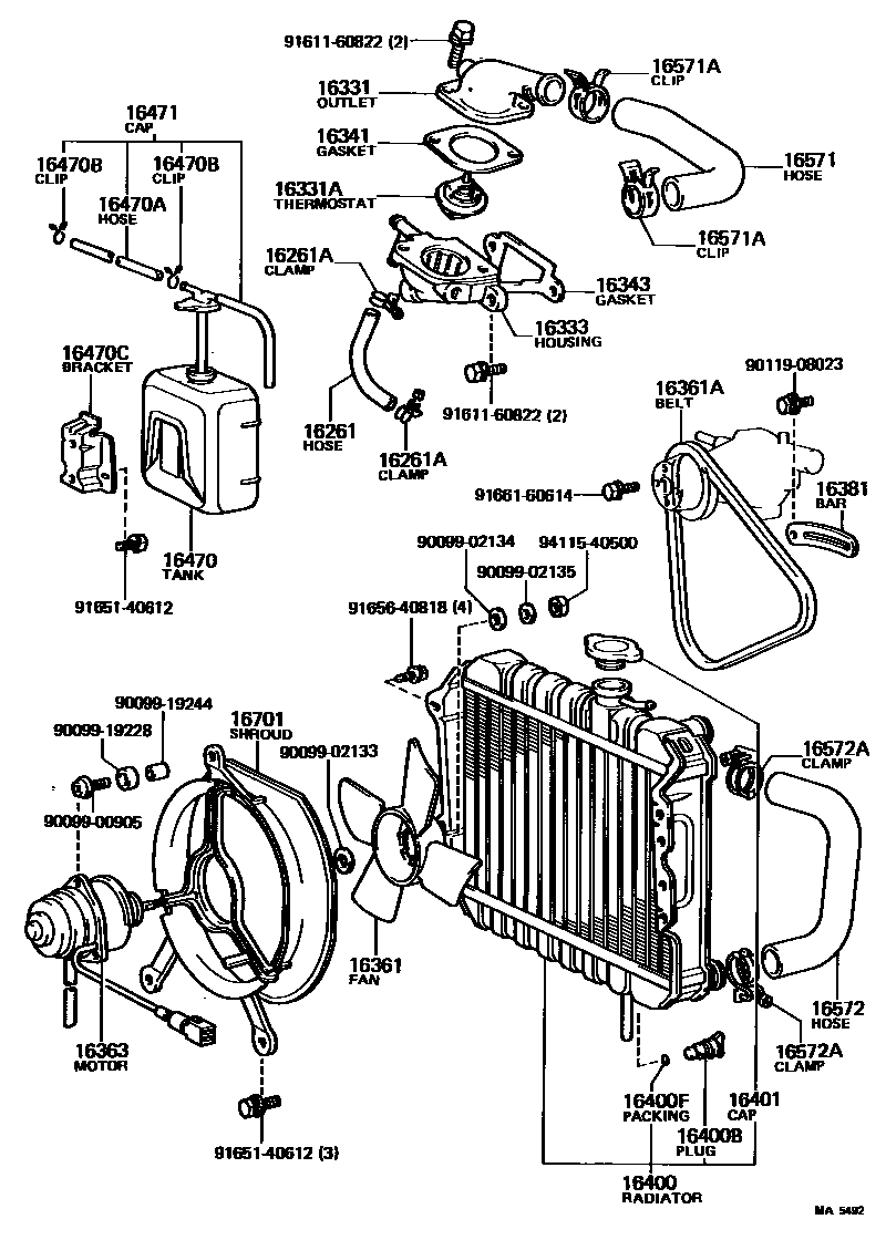 1603 — RADIATOR & WATER OUTLET
