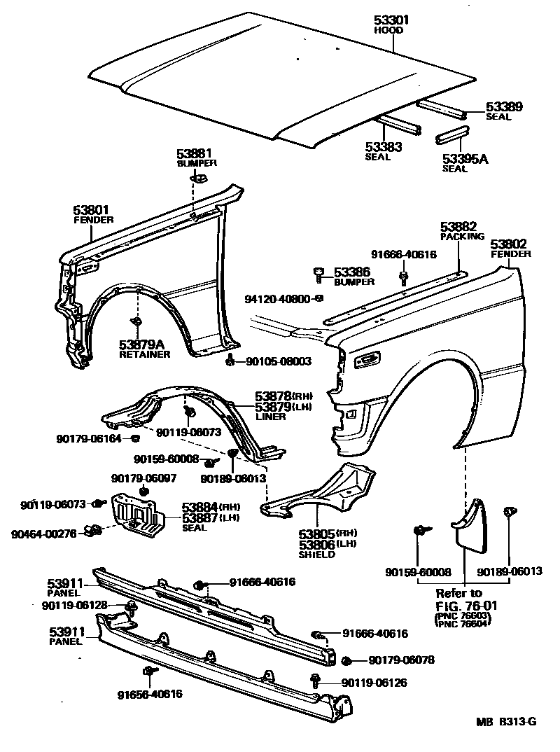 5302 — HOOD & FRONT FENDER