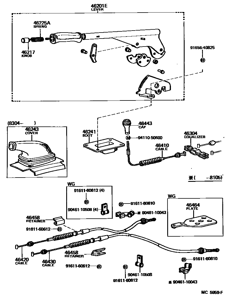 4601 — PARKING BRAKE & CABLE