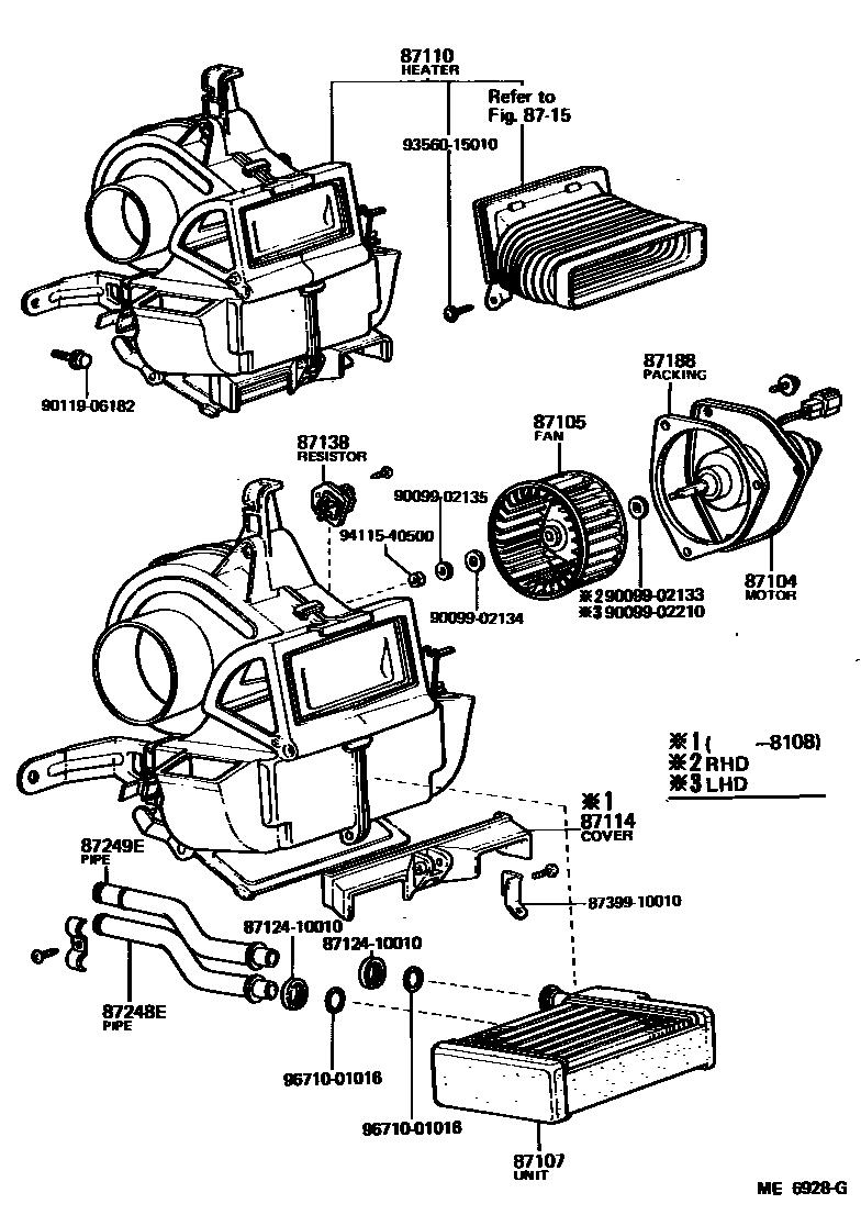 8712 — HEATING & AIR CONDITIONING - HEATER UNIT & BLOWER