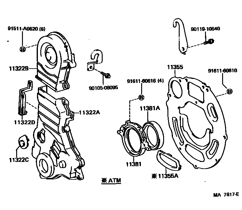1106 — TIMING GEAR COVER & REAR END PLATE
