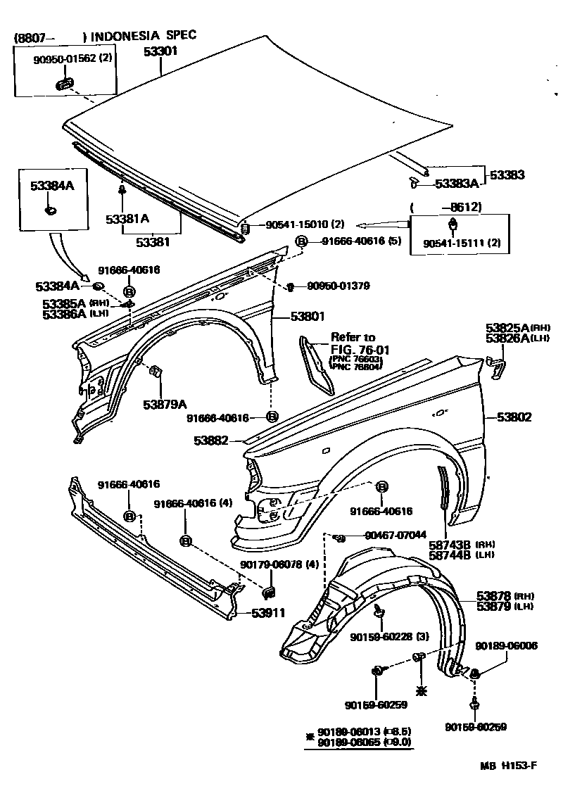 5302 — HOOD & FRONT FENDER