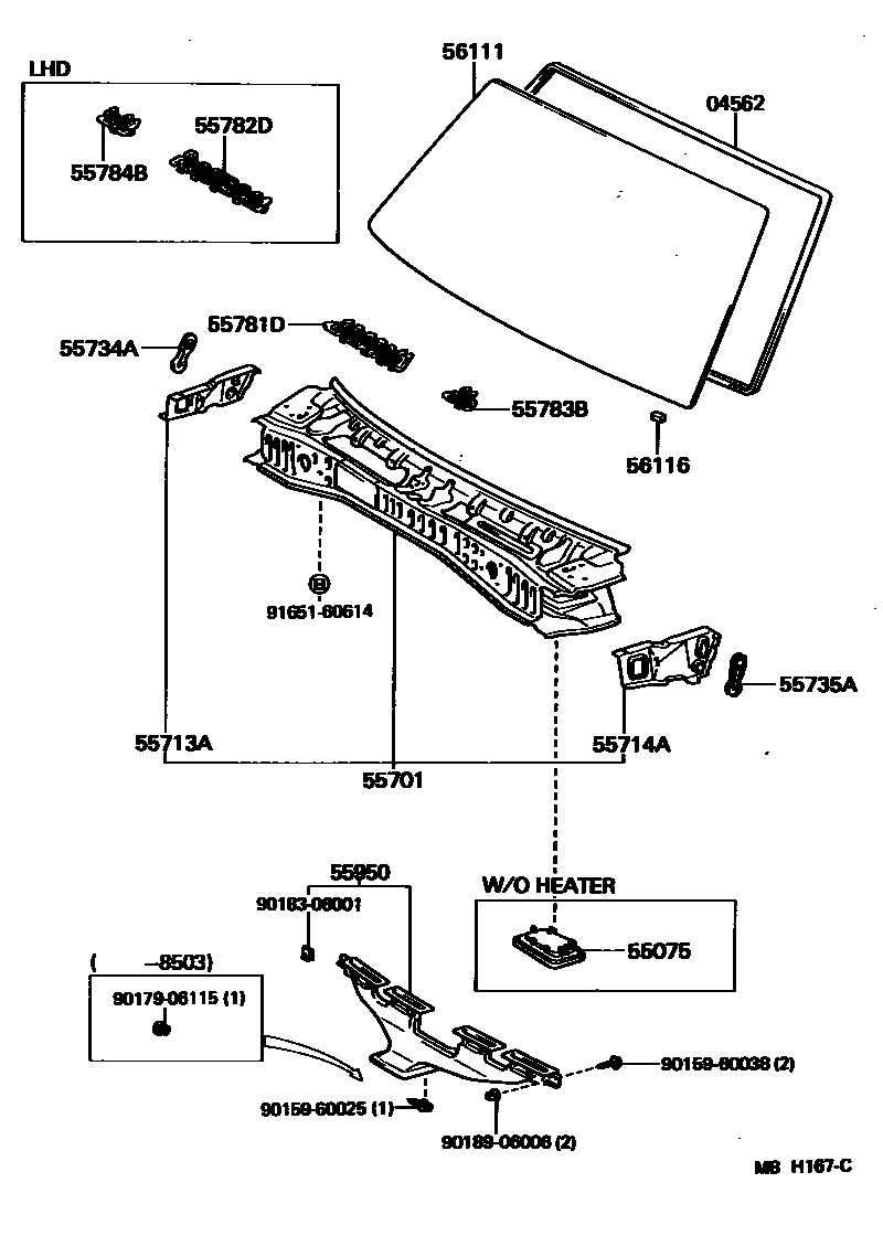 5503 — COWL PANEL & WINDSHIELD GLASS