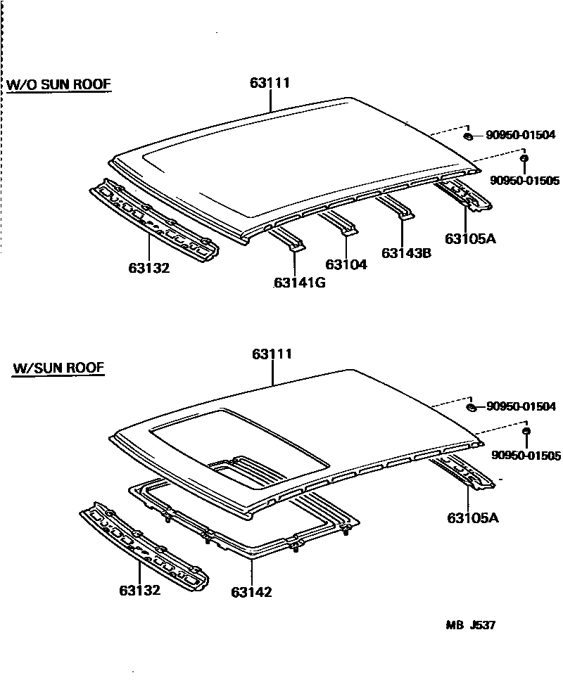 6104 — ROOF PANEL & BACK WINDOW GLASS