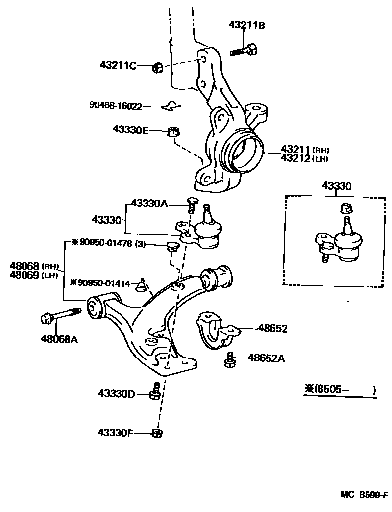 4802 — FRONT AXLE ARM & STEERING KNUCKLE