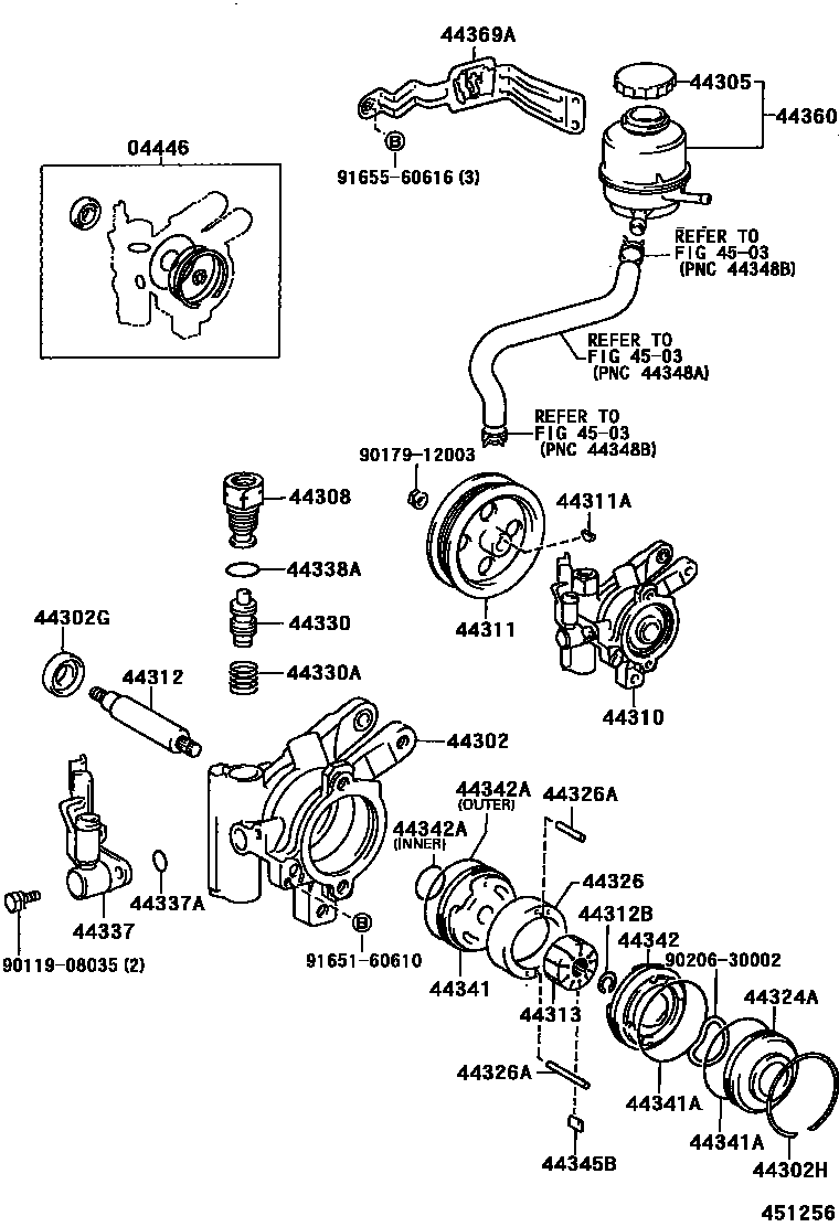 4502 — VANE PUMP & RESERVOIR (POWER STEERING)