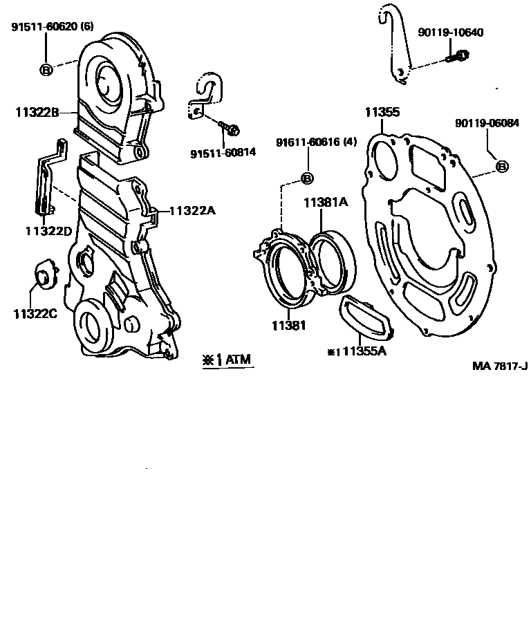 1106 — TIMING GEAR COVER & REAR END PLATE