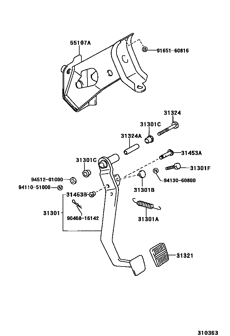 3102 — CLUTCH PEDAL & FLEXIBLE HOSE