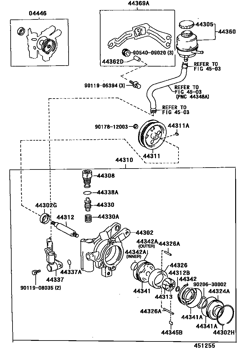 4502 — VANE PUMP & RESERVOIR (POWER STEERING)