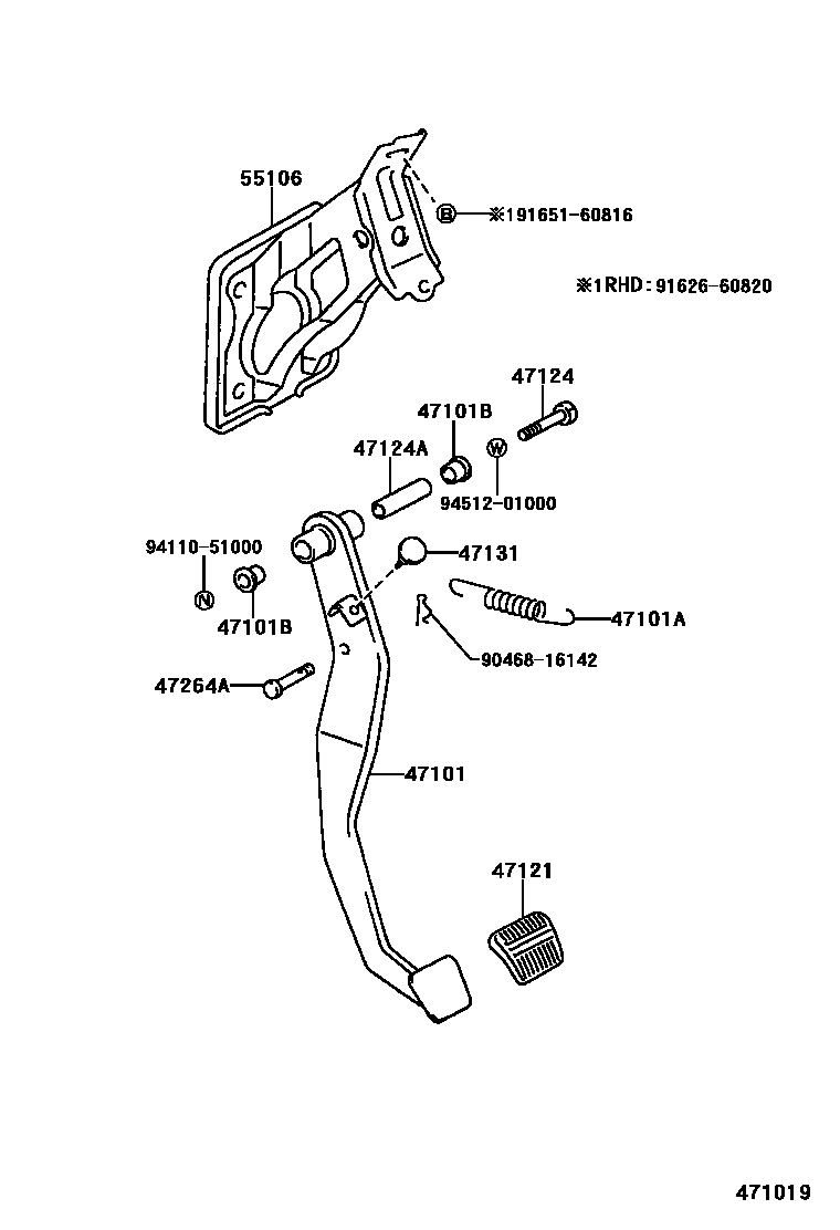 4701 — BRAKE PEDAL & BRACKET