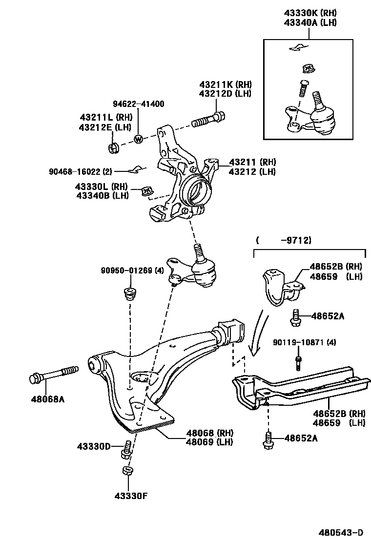 4802 — FRONT AXLE ARM & STEERING KNUCKLE