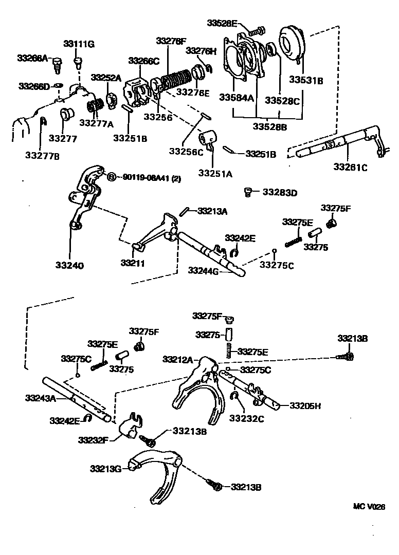 3307 — GEAR SHIFT FORK & LEVER SHAFT (MTM)
