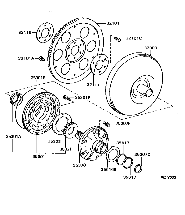 3502 — TORQUE CONVERTER, FRONT OIL PUMP & CHAIN (ATM)