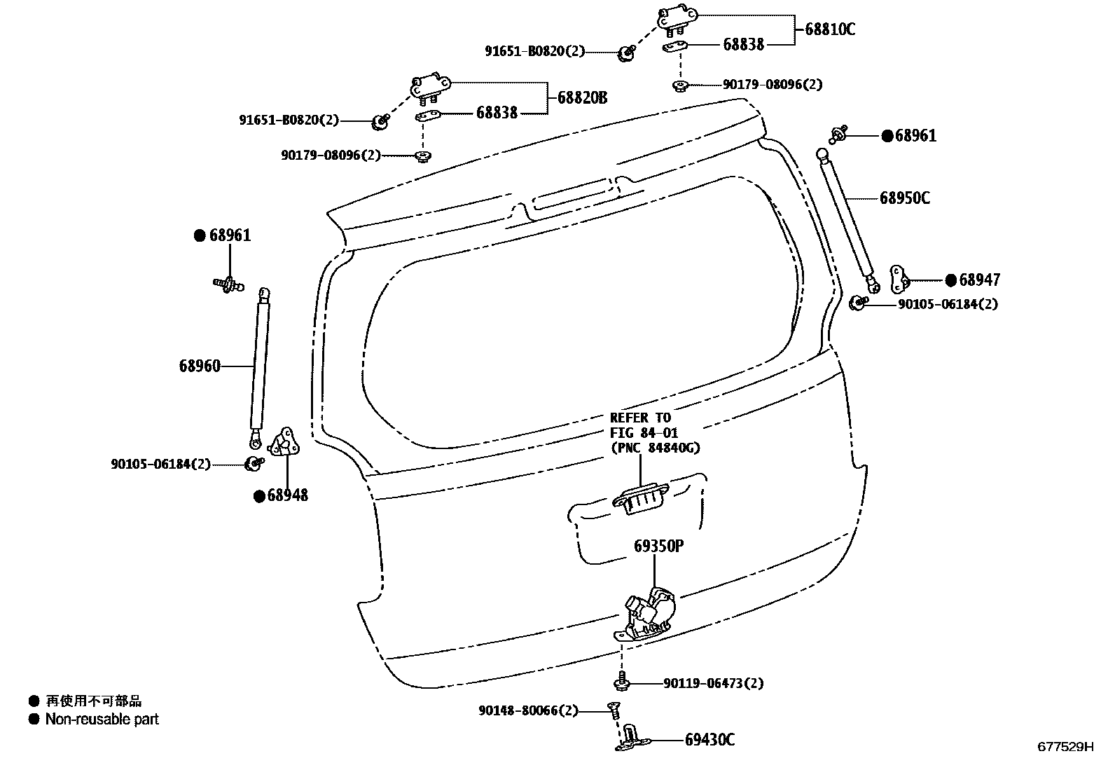 6709 — BACK DOOR LOCK & HANDLE