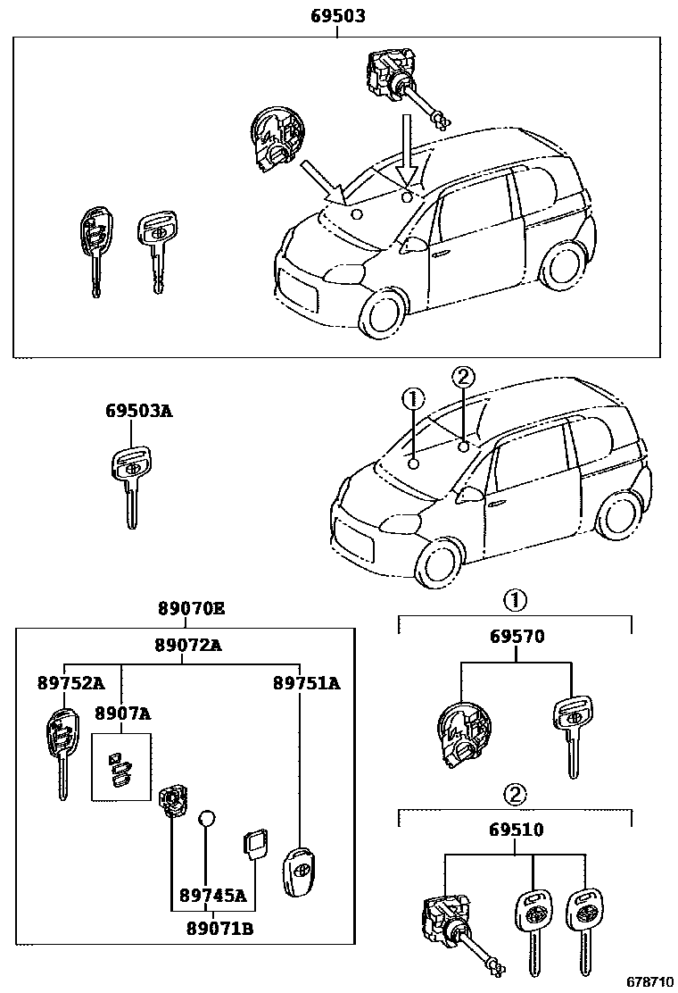 6712 — LOCK CYLINDER SET