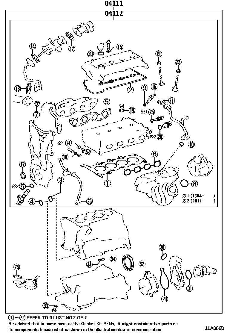 1103 — ENGINE OVERHAUL GASKET KIT