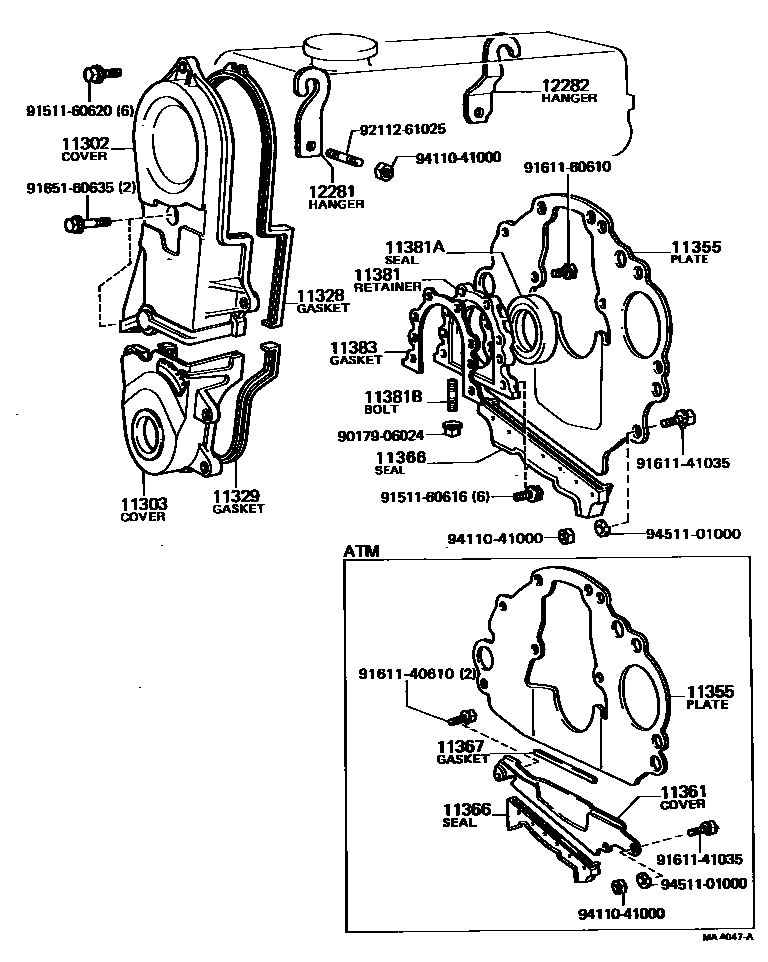 1106 — TIMING GEAR COVER & REAR END PLATE