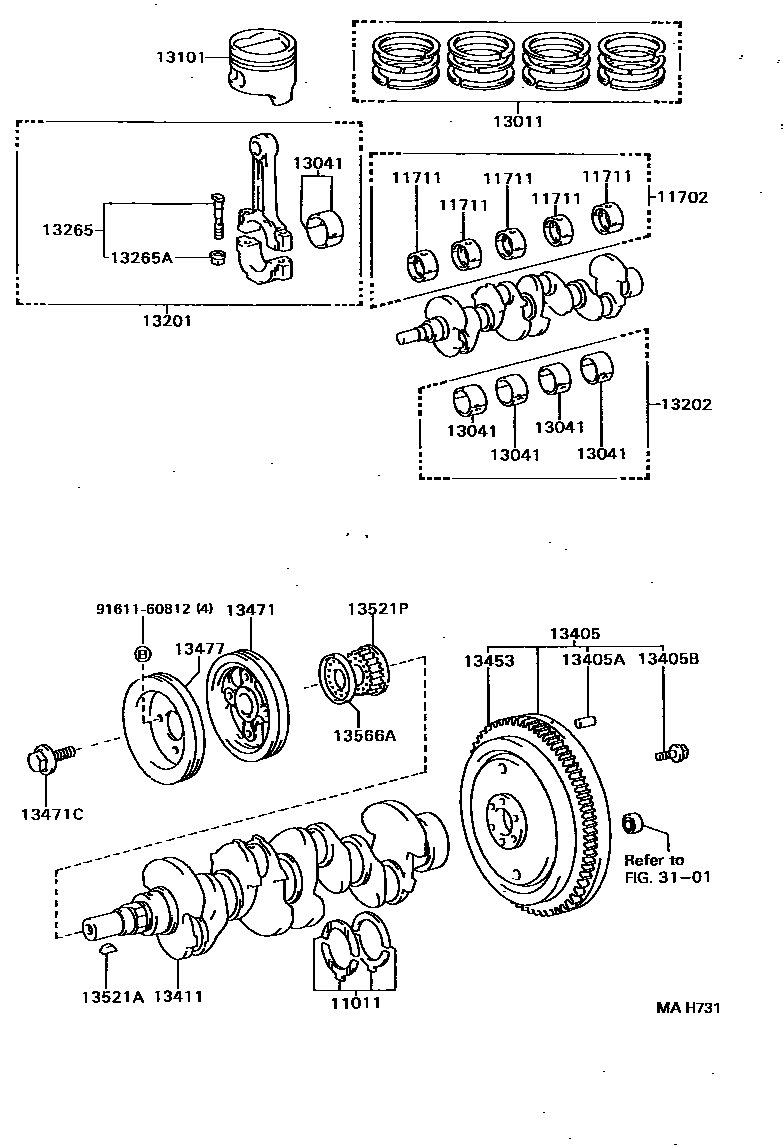 1301 — CRANKSHAFT & PISTON