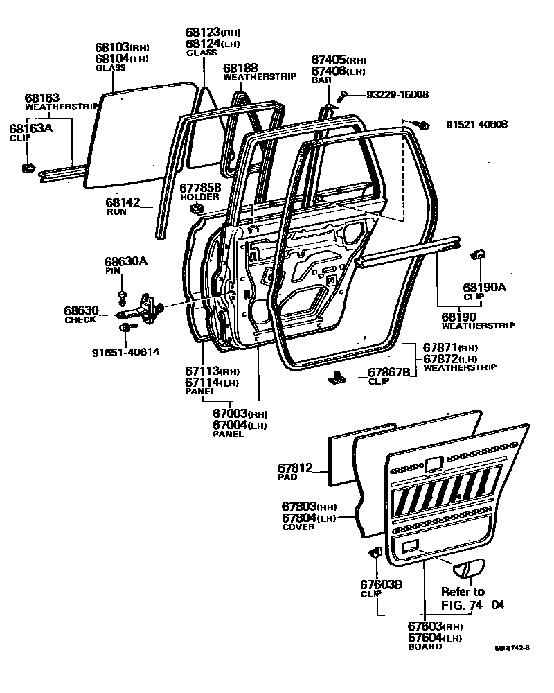 6705 — REAR DOOR PANEL & GLASS