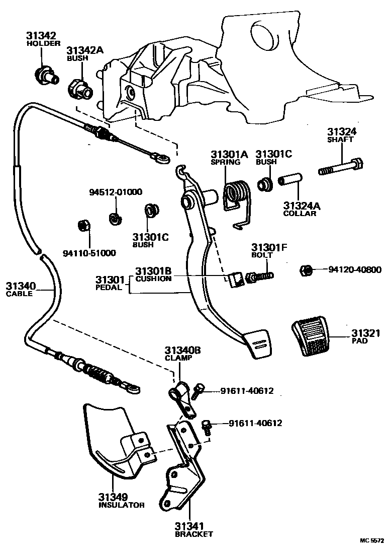 3102 — CLUTCH PEDAL & FLEXIBLE HOSE