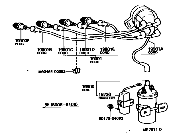 1901 — IGNITION COIL & SPARK PLUG / GLOW PLUG