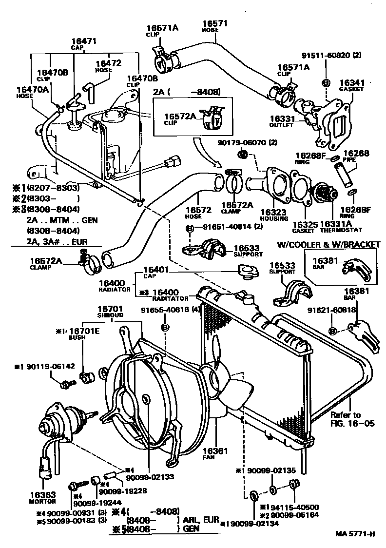 1603 — RADIATOR & WATER OUTLET