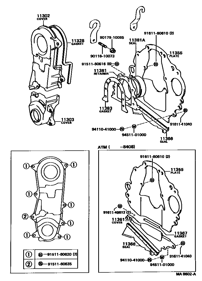 1106 — TIMING GEAR COVER & REAR END PLATE