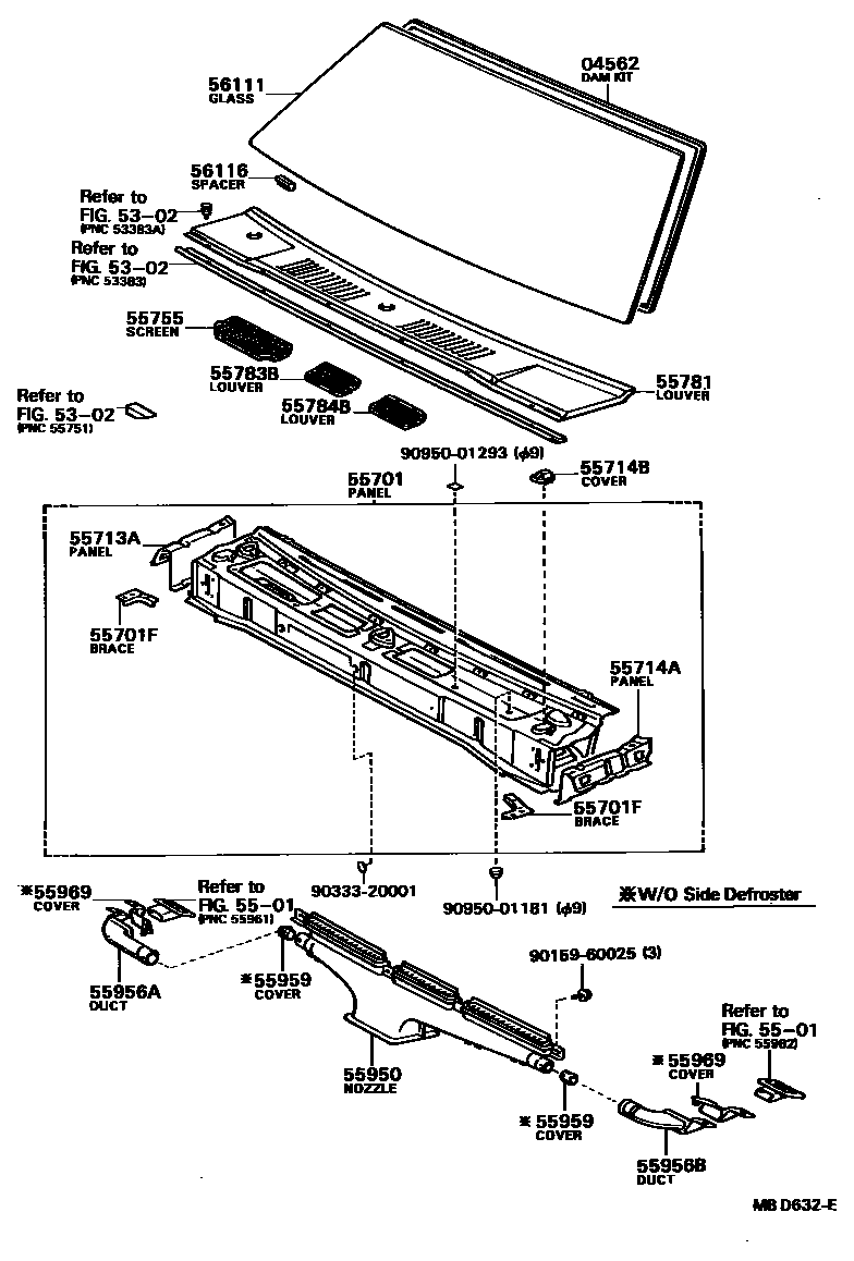 5503 — COWL PANEL & WINDSHIELD GLASS