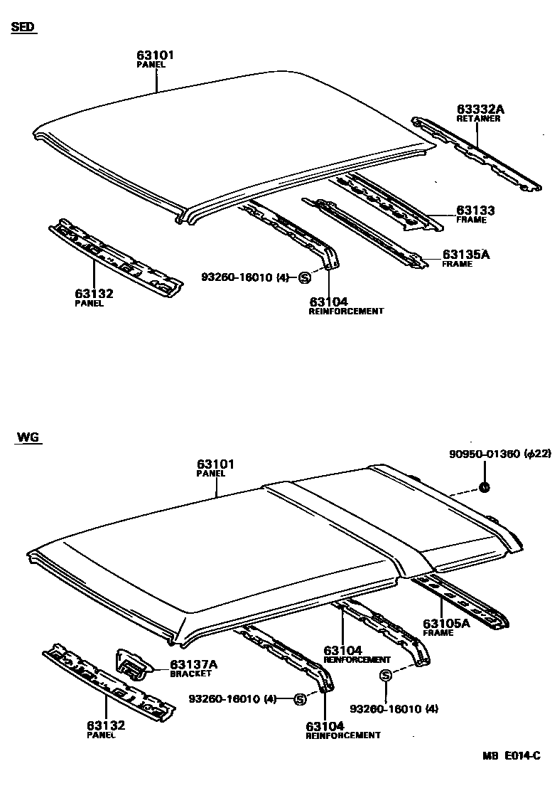6104 — ROOF PANEL & BACK WINDOW GLASS