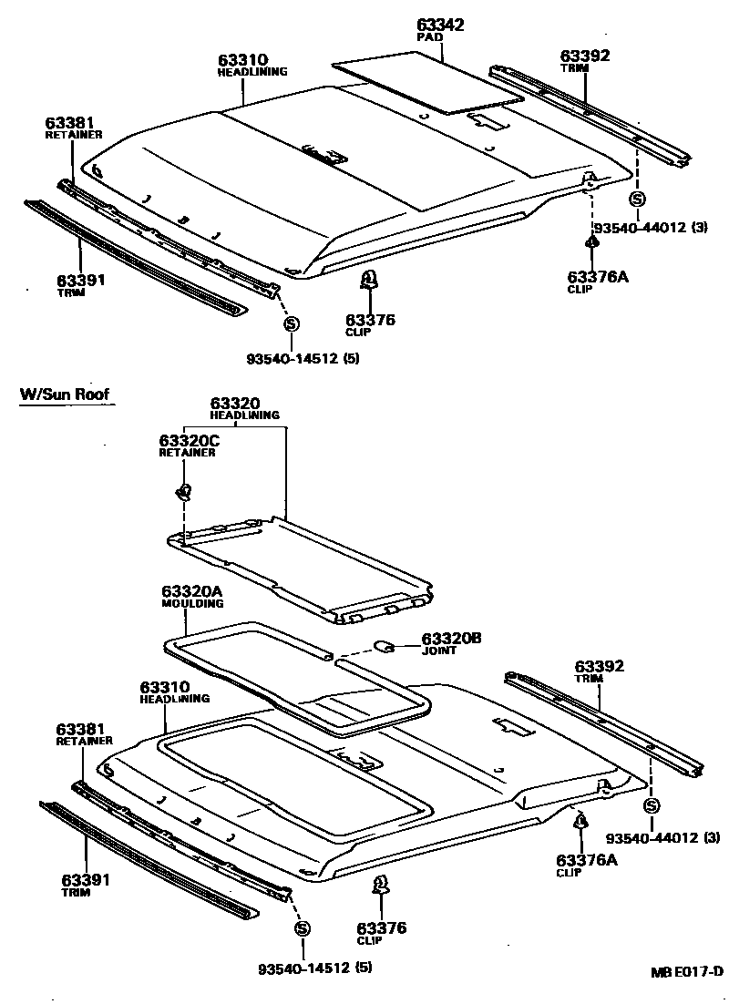 6402 — ROOF HEADLINING & SILENCER PAD