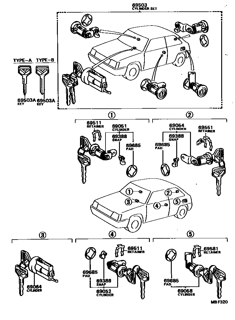 6712 — LOCK CYLINDER SET