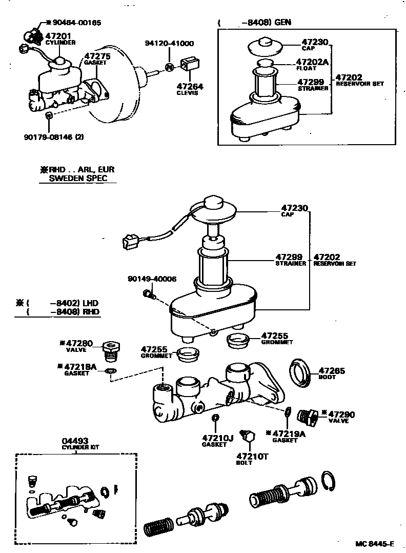 4702 — BRAKE MASTER CYLINDER