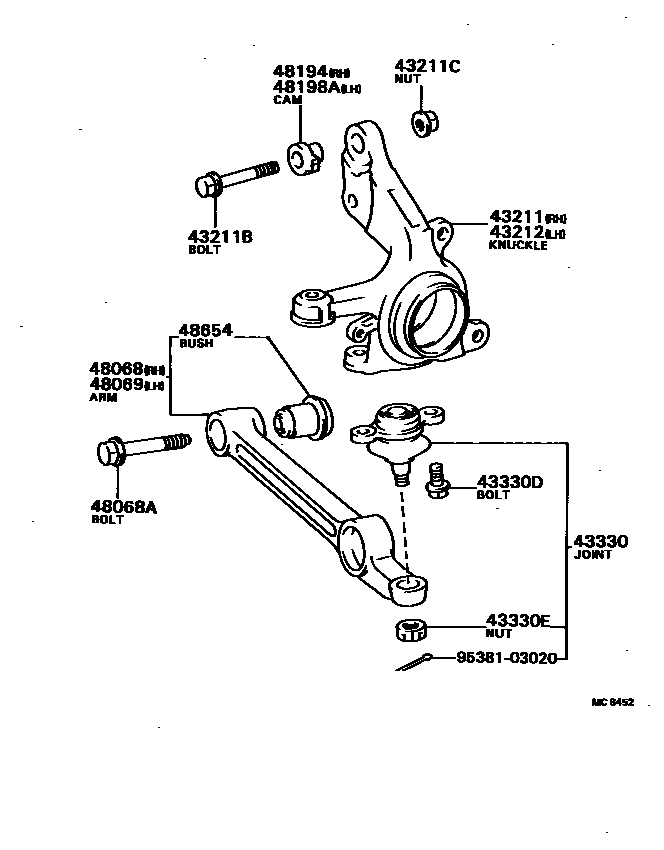 4802 — FRONT AXLE ARM & STEERING KNUCKLE
