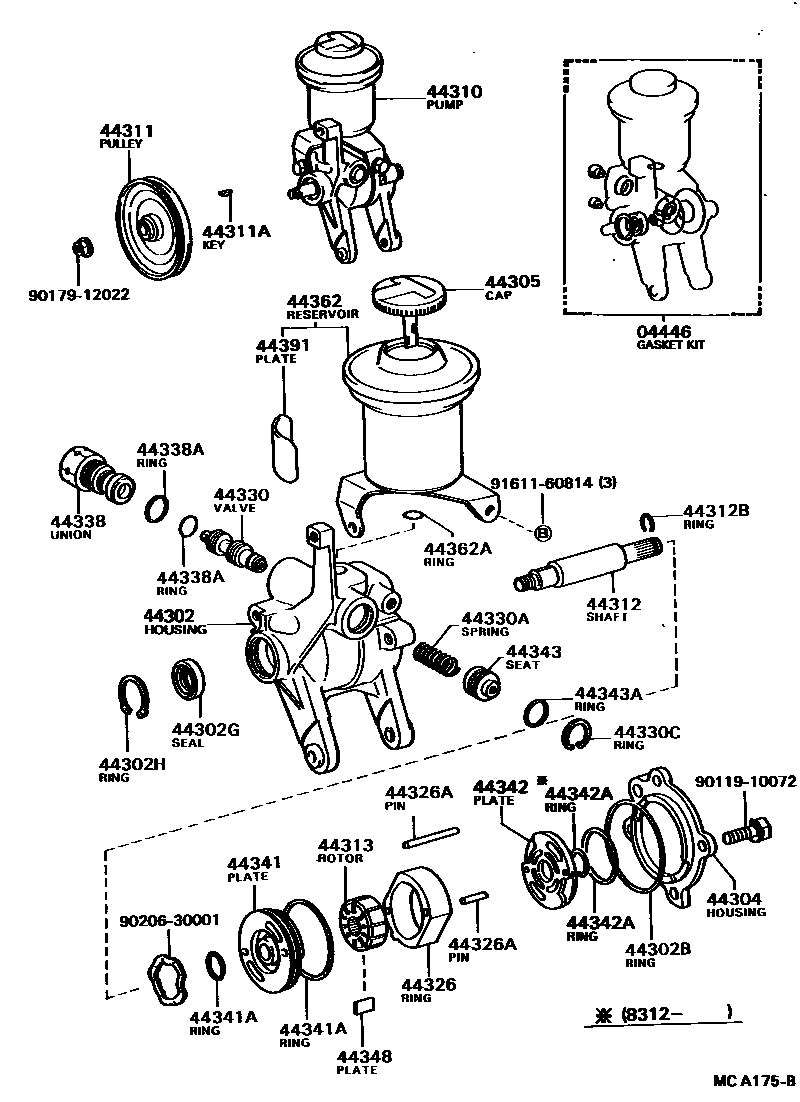 4502 — VANE PUMP & RESERVOIR (POWER STEERING)