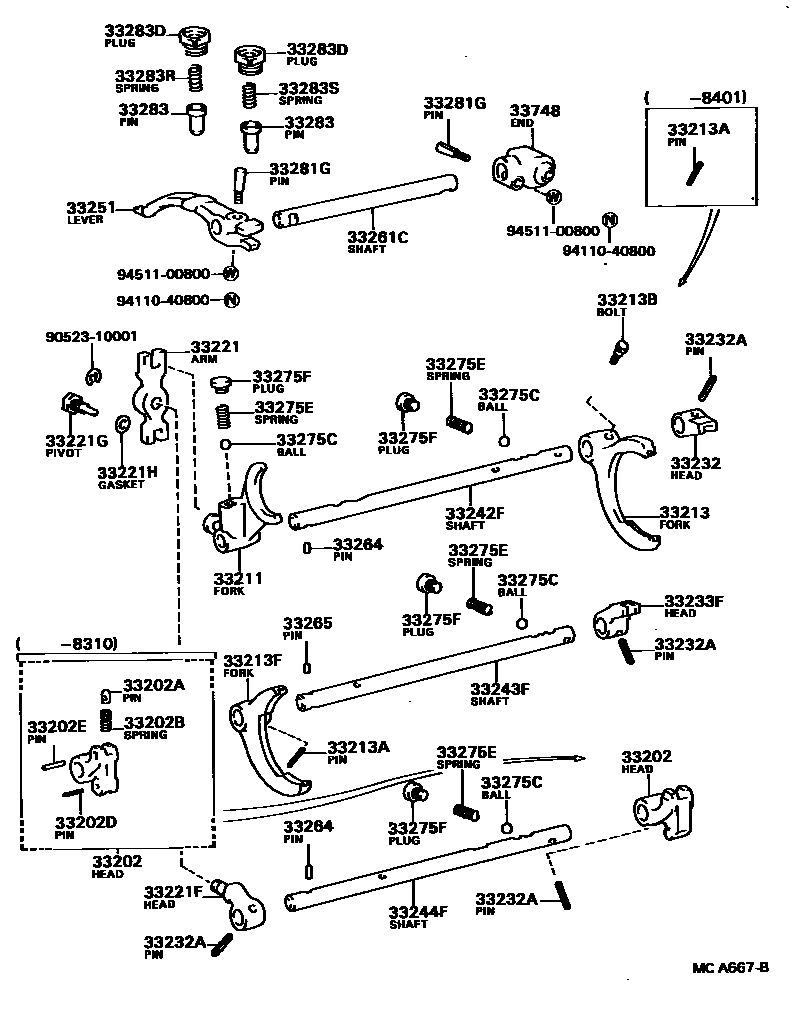 3307 — GEAR SHIFT FORK & LEVER SHAFT (MTM)