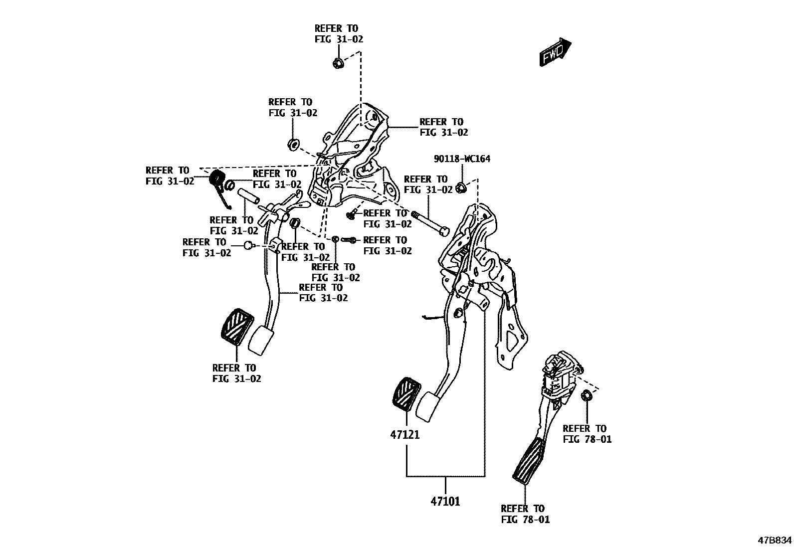 4701 — BRAKE PEDAL & BRACKET
