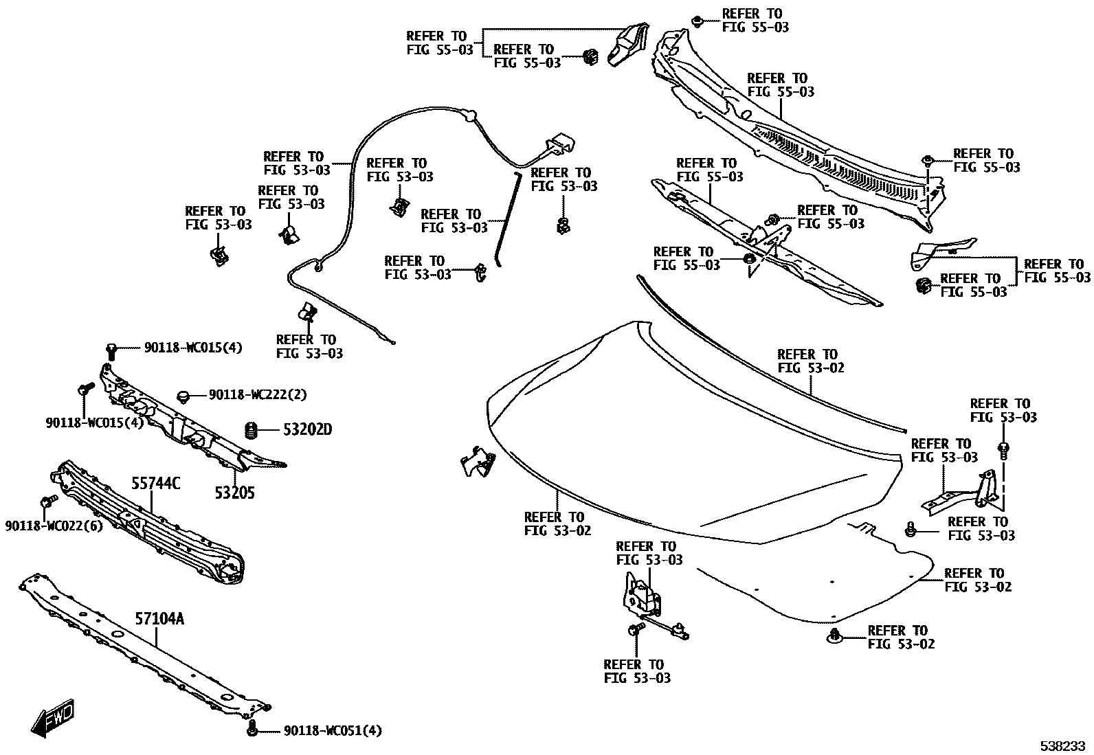 5304 — FRONT FENDER APRON & DASH PANEL