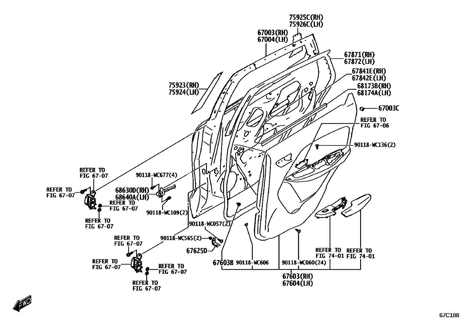 6705 — REAR DOOR PANEL & GLASS