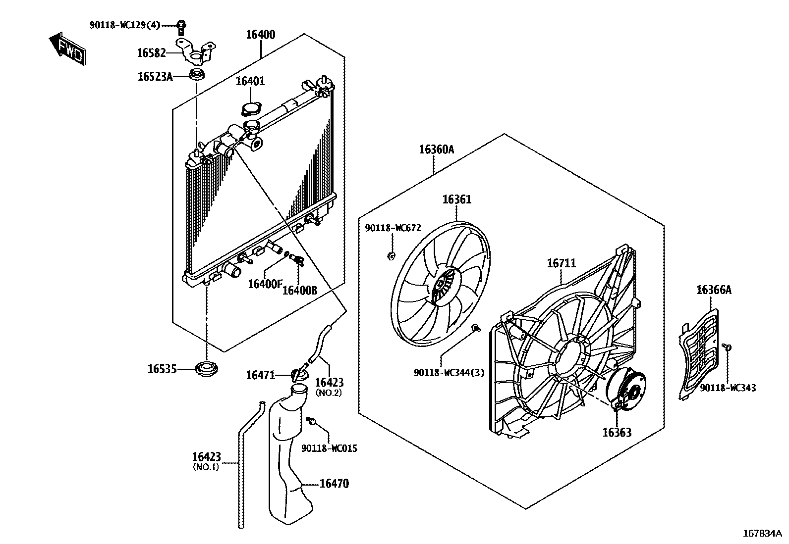 1603 — RADIATOR & WATER OUTLET
