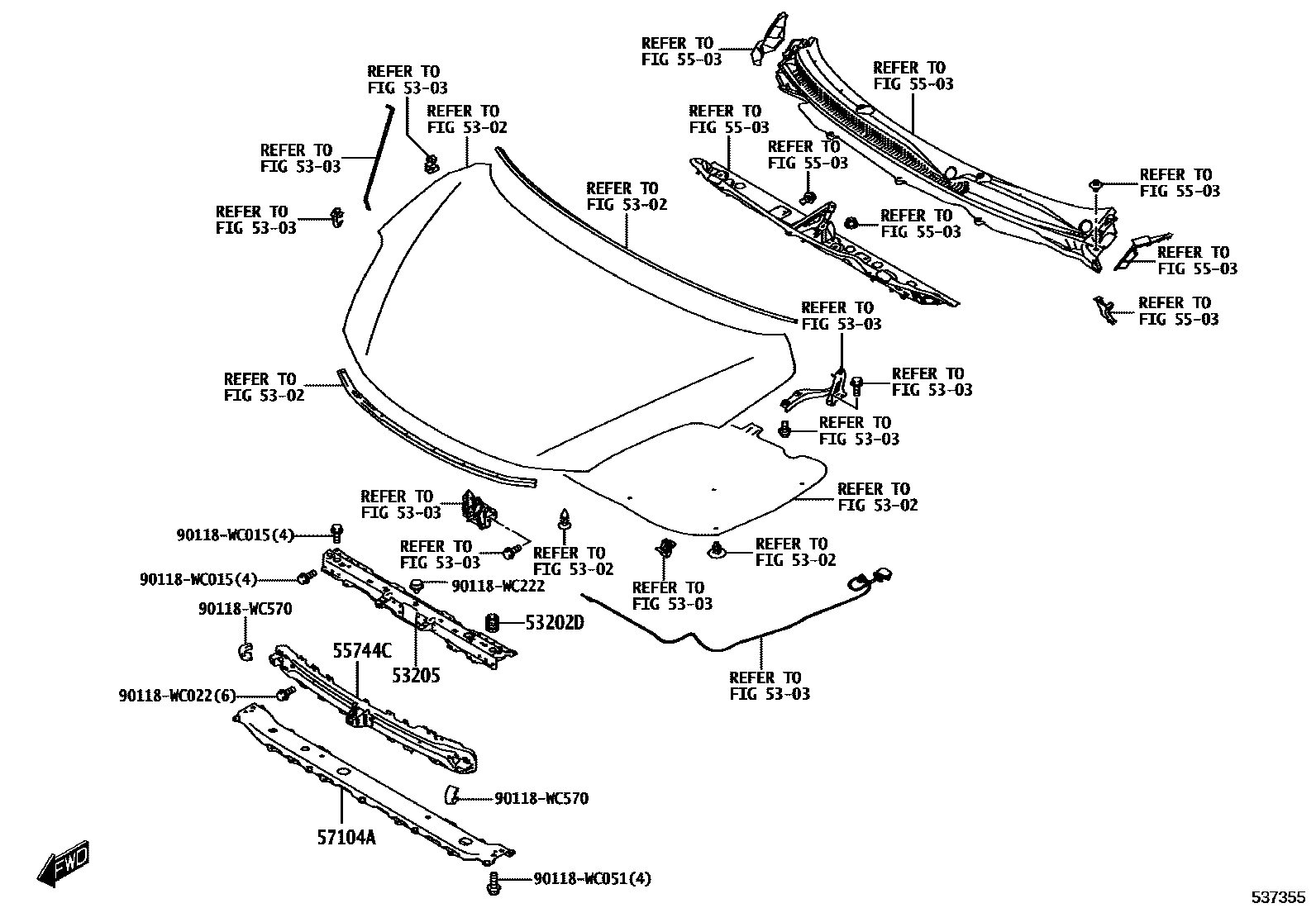 5304 — FRONT FENDER APRON & DASH PANEL