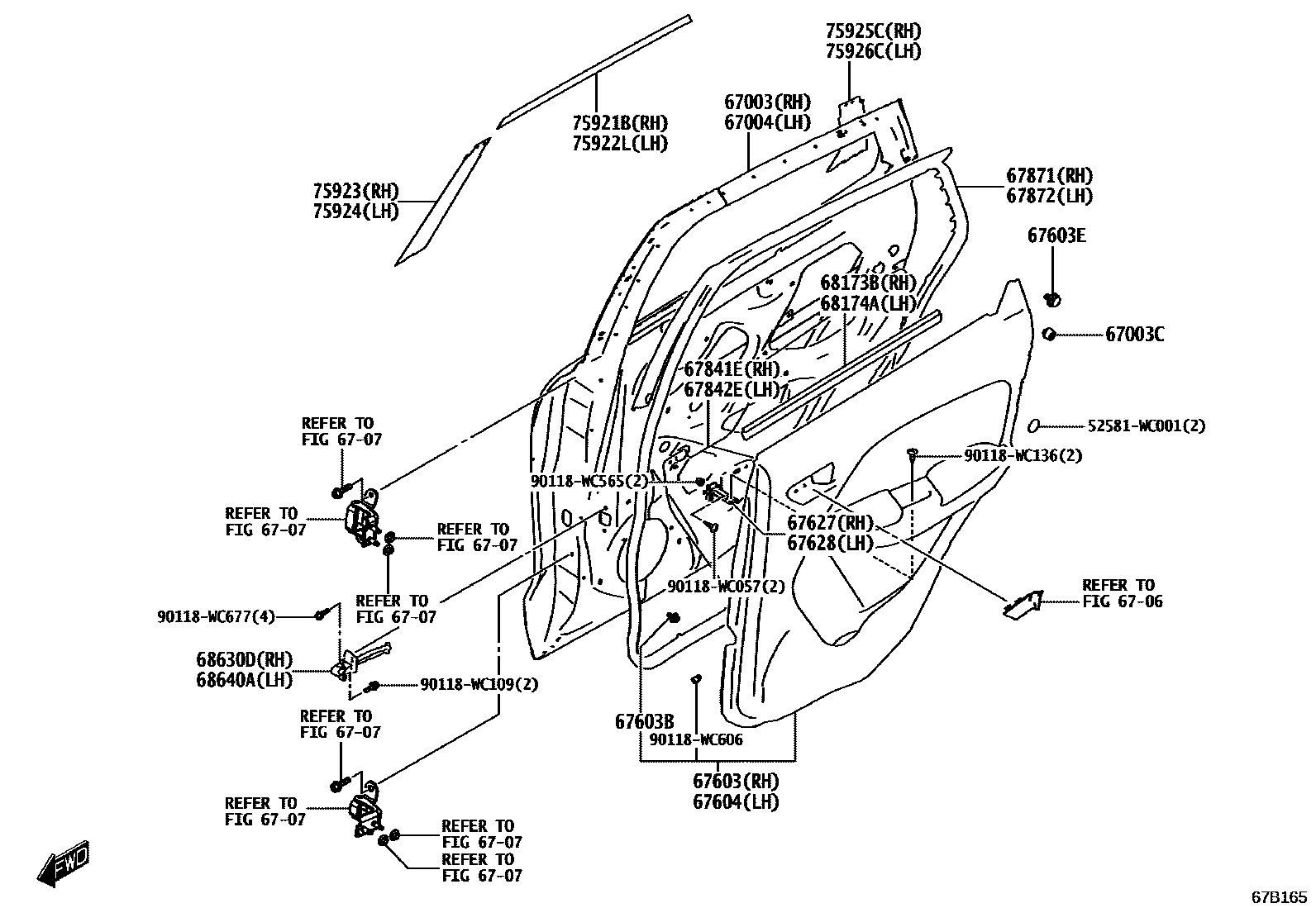 6705 — REAR DOOR PANEL & GLASS