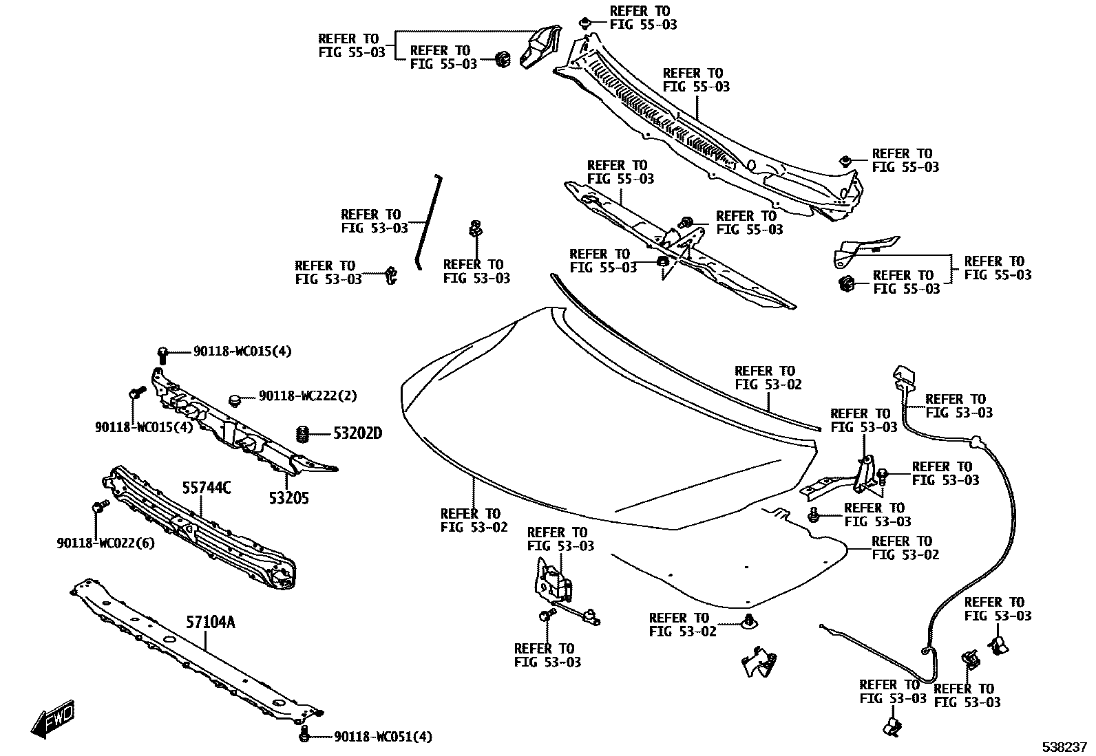 5304 — FRONT FENDER APRON & DASH PANEL